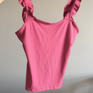 SHEIN Pink Ruffle Strap Camisole